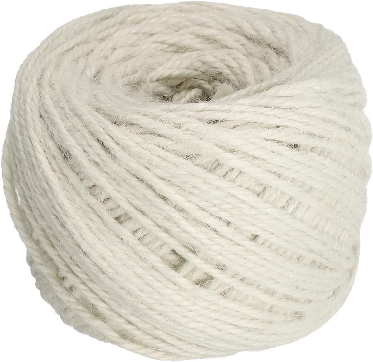 328 voet natuurlijk jute koord, 3 mm dun tuintouw, gekleurd plantenkoord voor doe-het-zelf kunsthandwerk, geschenkverpakking, decoratie, verpakking, tuinieren, plantenhanger, wit