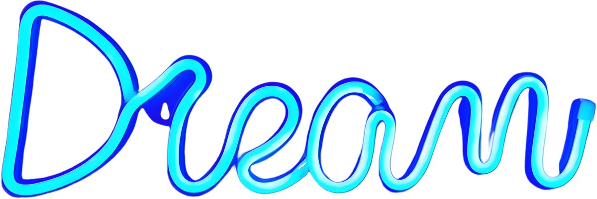 LED Letterlamp “Dream” - Voor Wanddecoratie, Verjaardag & Bruiloft - USB Oplaadbare Neon Light Up Letter - Vakantie & Feestdecoratie - Kleur uitzenden: Blauw