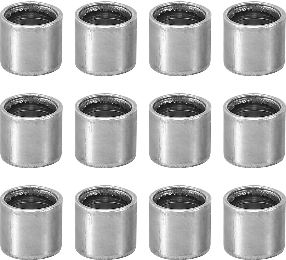M6 stalen tussenstukken, 12 stuks metalen tussenstukken van koolstofstaal 6 mm ID x 8 mm OD x 6 mm L ronde stalen ruimteschuiven voor 1/4 inch of M6 schroefbouten