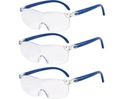 3 stuks vergrootbril voor brildragers, vergrotingsbril 500%, 1000%, 1600%, brilloep anti-blauw…