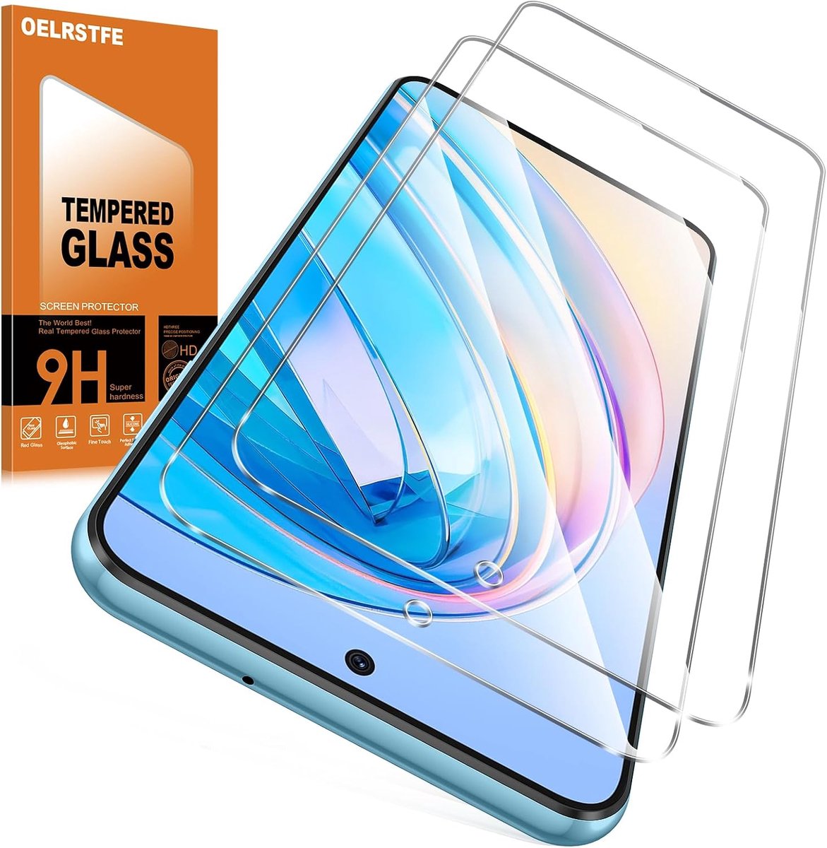 Displaybeschermfolie voor Honor X8a, displaybeschermfolie, 2 stuks, hardheid 9H, krasbestendig, anti-vingerafdruk, ultra HD, transparant, zonder luchtbellen