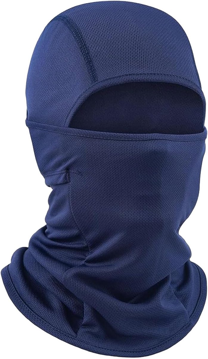 Motorfiets, Gezichtskap, Balaclava Ademende Zonbescherming, Volledig Gezichtsmasker Elastisch, voor Motorfiets Fietsen Buitensporten Zomermasker voor Mannen Vrouwen, Donkerblauw