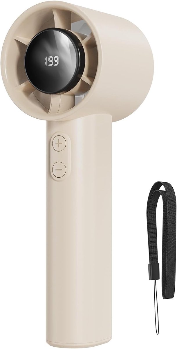 Handventilator oplaadbaar - 199 snelheden - digitaal scherm - perfect voor onderweg - SnelShoppen