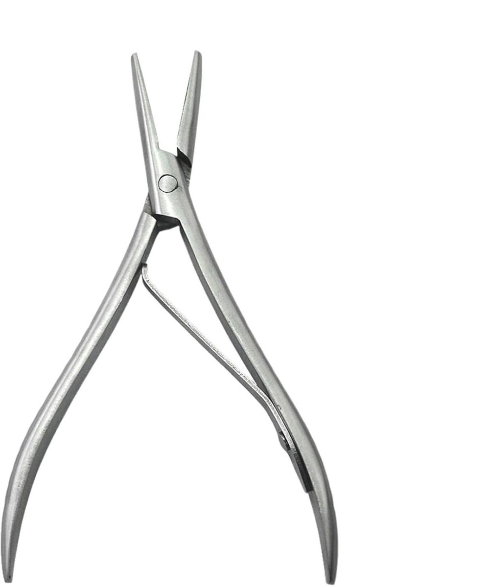 Haarverlengtang - Tang voor Extensions - Haar Stylen - Platte Vorm - 17.5 cm - Zilver