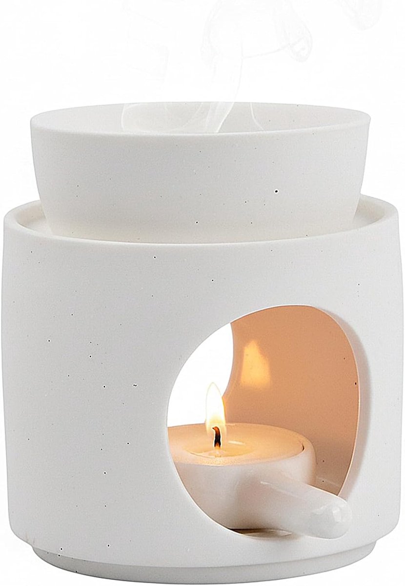Geurlamp keramisch - zwarte porseleinen brander - elegant design - perfect voor meditatie - SnelShoppen