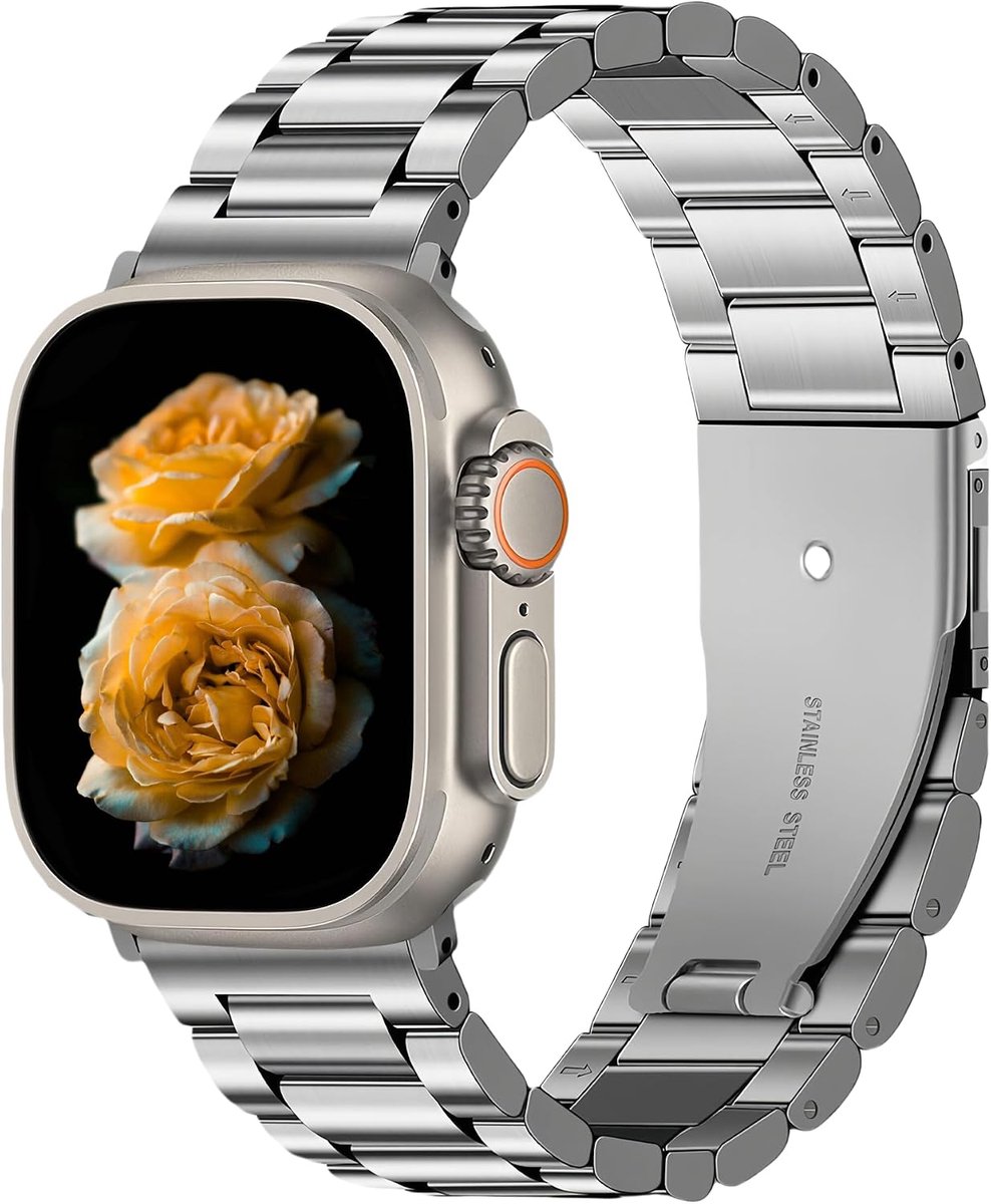 Stainless Steel Horlogeband 38/40/41/42/44/45/46/49mm - Geschikt voor Apple Watch - Duurzaam en stijlvol - SnelShoppen