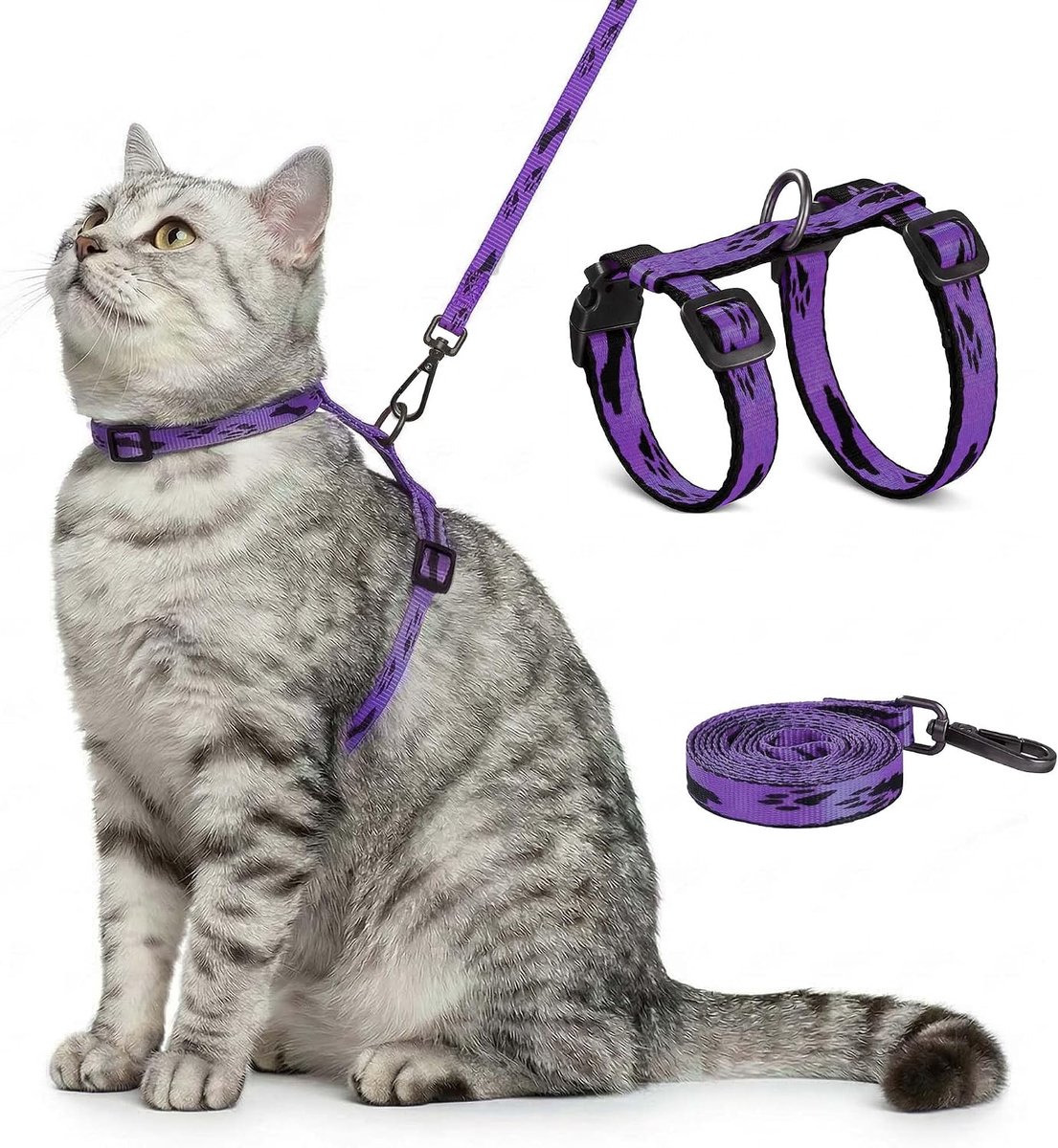 Kattuig met Leash Set - Verstelbaar en Lichtgewicht - Zacht en Comfortabel - Perfect voor Buiten - SnelShoppen