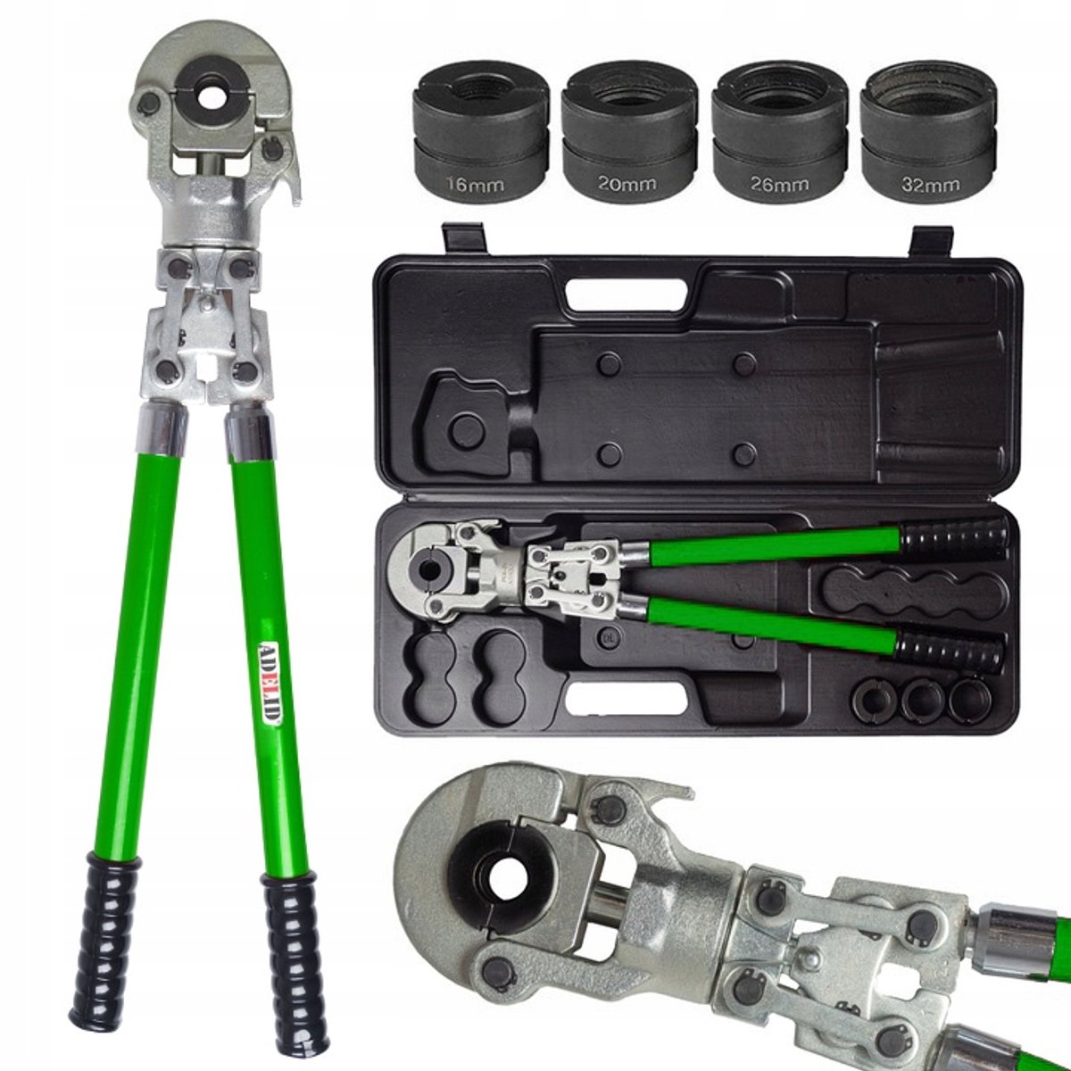Handmatige PEX-buis knelgereedschap met 4 matrijzen (16-32mm)