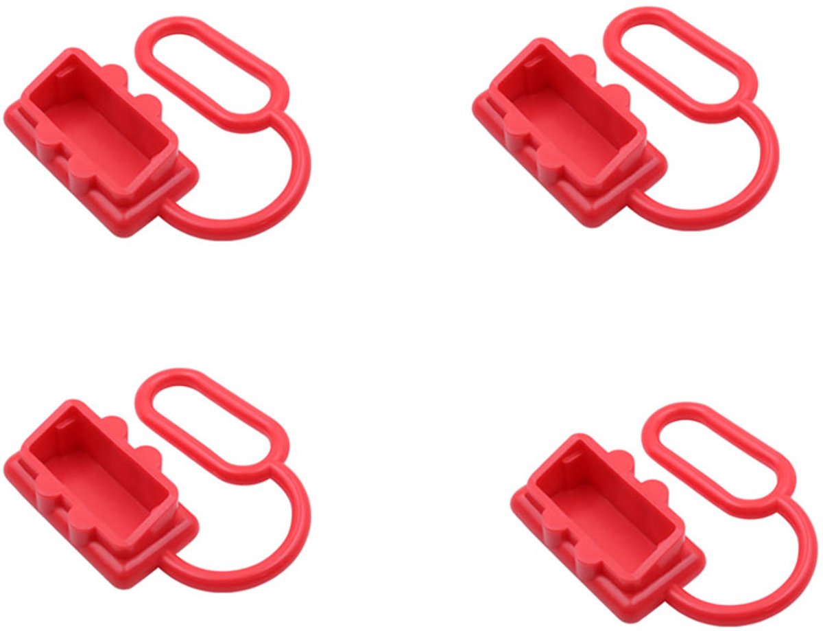 4-stuks Stofdop voor Anderson SB175 connector - Beschermkap voor accu stekker elektrische fiets - Geschikt voor tractiebatterijen, accu's, heftrucks, laders, elektrische voertuigen, omvormers, communicatievoedingen en elektrische lieren - Rood