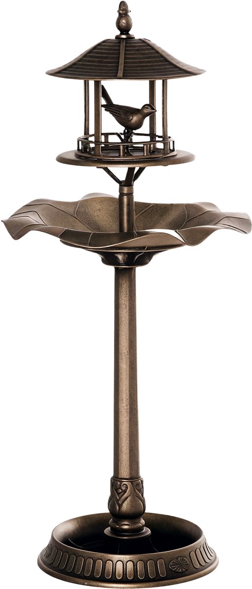 Vogeldrinkbak 3-in-1 voor tuin - Antiek brons - Ø 50 x 113 cm