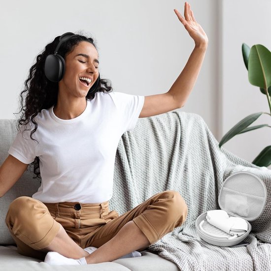 Reishoofdtelefoonhoes voor Nieuwe AirPods Max, Hardshell Koffer met Gaasvak, Case voor AirPods Max en Andere Accessoires -Grijs — afbeelding 4