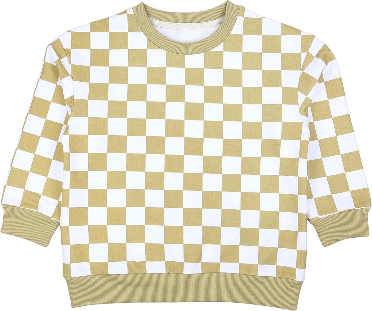 Kinder geruit sweatshirt van biologisch katoen