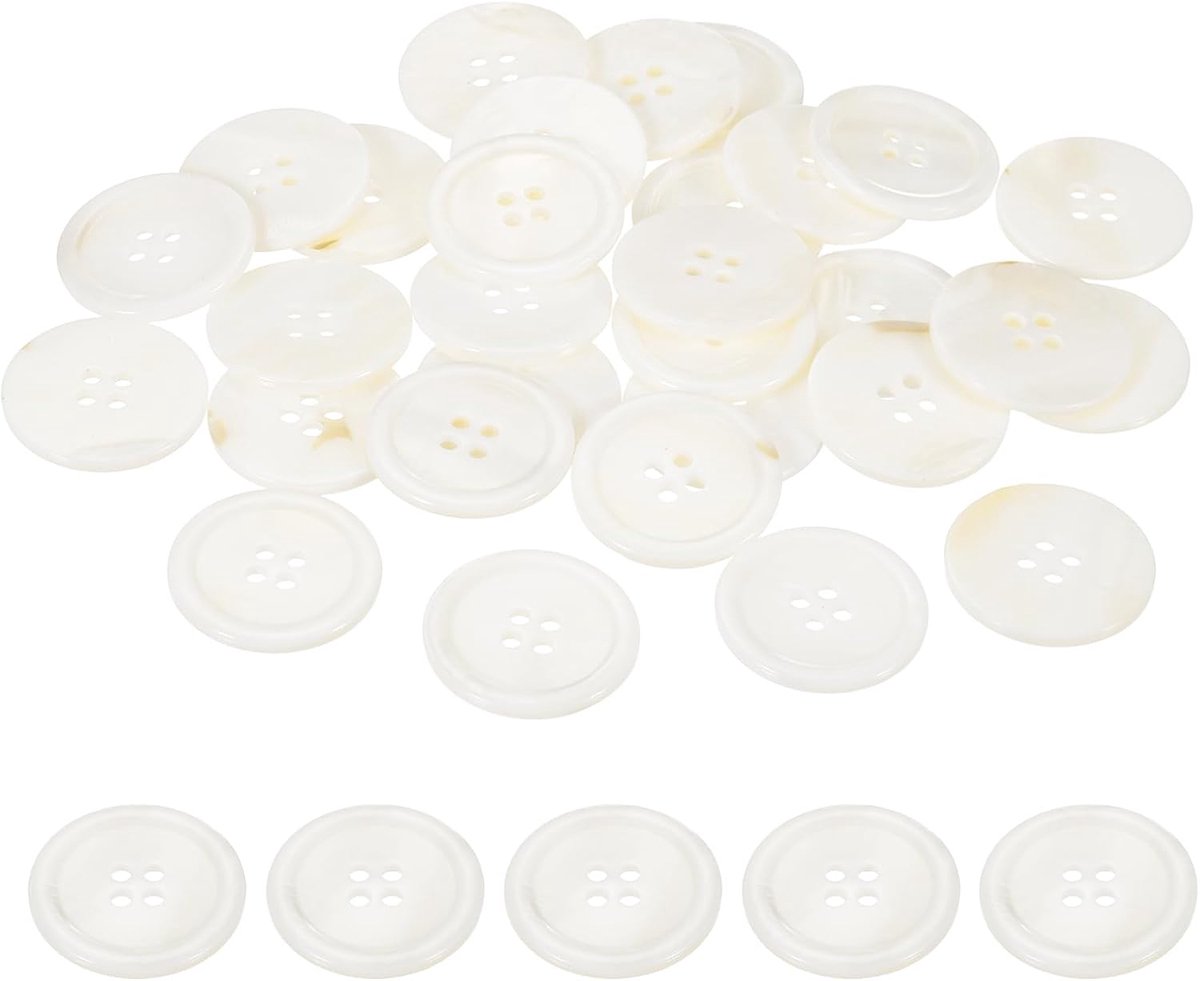 Knopen, 4 gaten MOP natuurlijke parel schelp knoppen voor naaien kleding jas pakken shirt doe-het-zelf ambachtelijke decoratie, wit