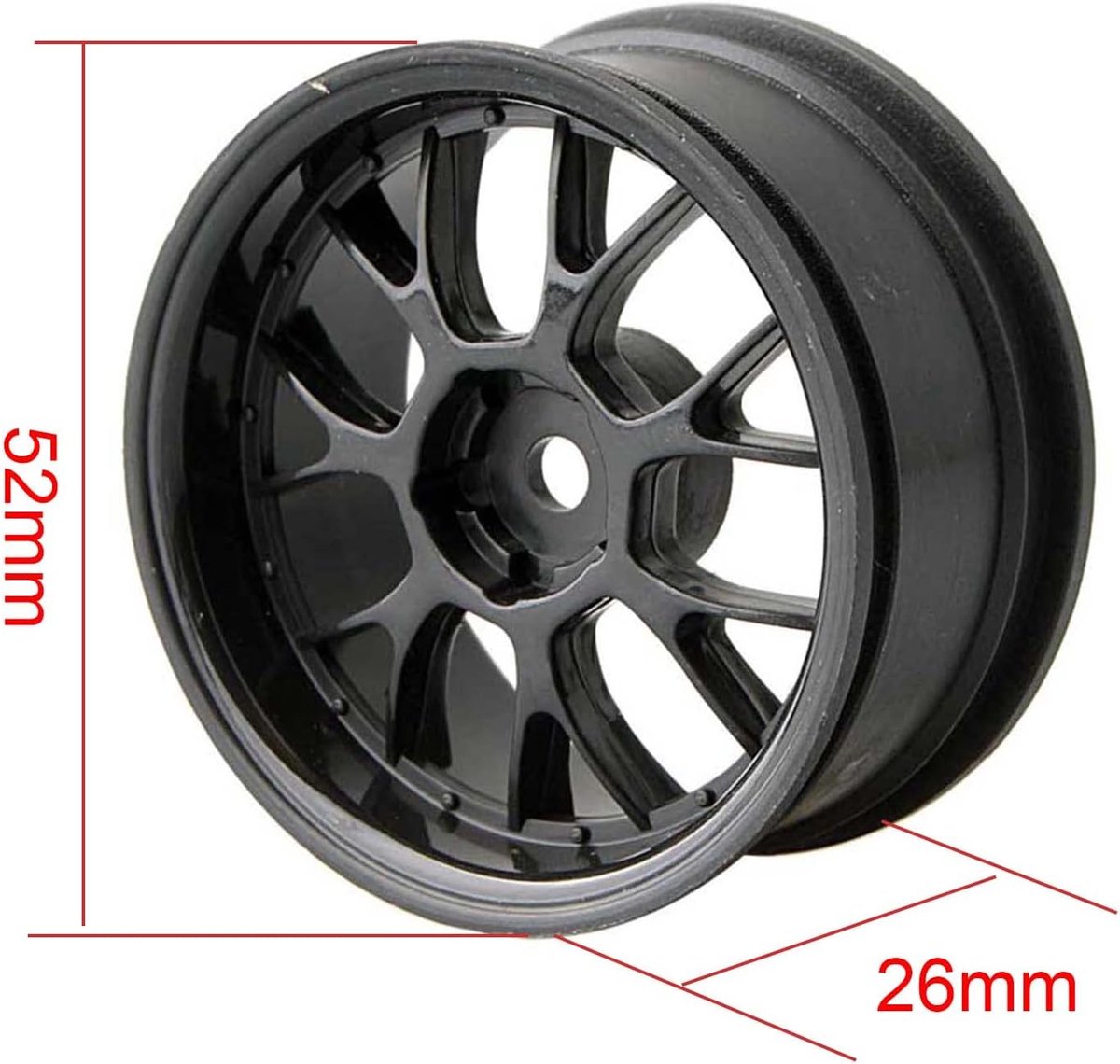 4 STKS 68mm Banden Rubberen Banden en Plastic Wielen voor 1:10 RC On Road Auto Traxxas Tamiya HSP HPI Kyosho 1/16 RC Rally Auto (zwart)