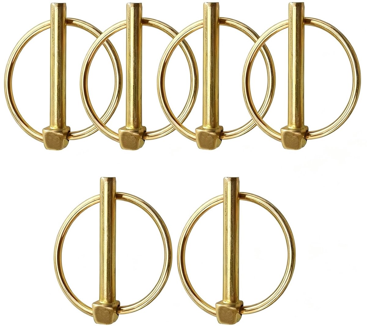 6 stuks, 8 x 60 mm vouwsplinten, ronde klapstekers, verzinkte klapsplinten, veiligheidsklapstekker, assortimentskit, voor boot, fiets, aanhanger, tractor, grasmaaier, 6 stuks