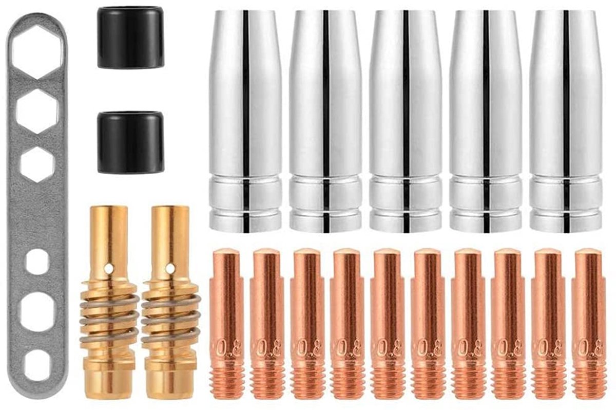20 Stks Nozzles Contact Tips Houders MIG Lasser Verbruiksartikelen Accessoire Fit 15AK MB15 MIG MAG Co2 Lassen Torch