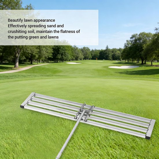 47,2 X 10,2 Inch 304 Roestvrij Staal Heavy Duty Yard Leveler Tool, Dubbelpunts Gelaste Vuilzandstrooier voor Achtertuin, Tuin, Golfbaan en Boerderij — afbeelding 3