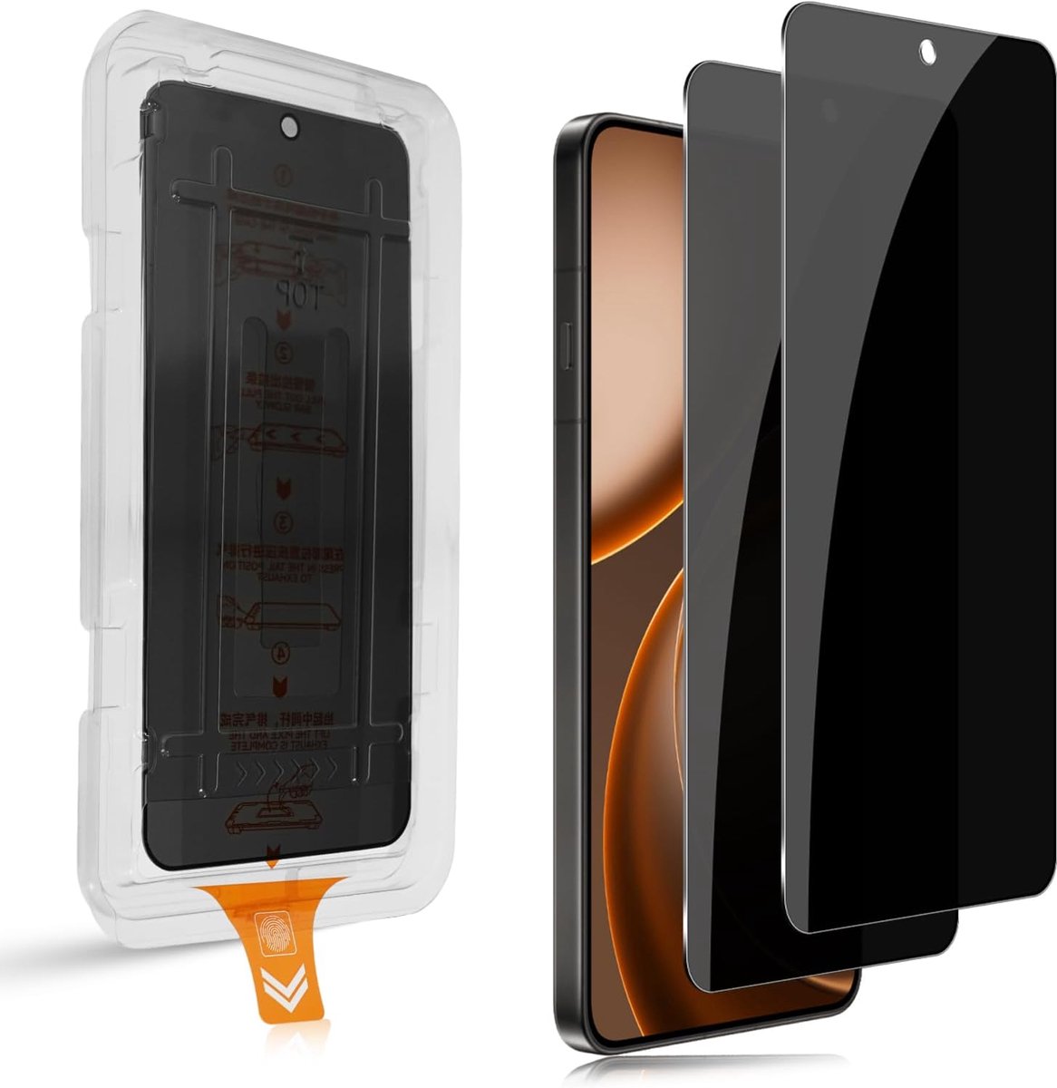 Inkijkbescherming beschermfolie voor Oppo Find X9 Ultra voor pantserglas, 2 stuks 9H veiligheidsglas, privacy displaybescherming, glasfolie, anti-spy displaybeschermfolie met eenvoudig