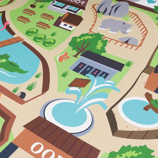 Home Vloerkleden Voor Kinderen Laagpolige Vloerkleden Voor Kinderkamer Met Versch. Designs Speelvloerkleden Meerkleurig, Maat:200 cm vierkant, Kleur:Beige van Home — afbeelding 4
