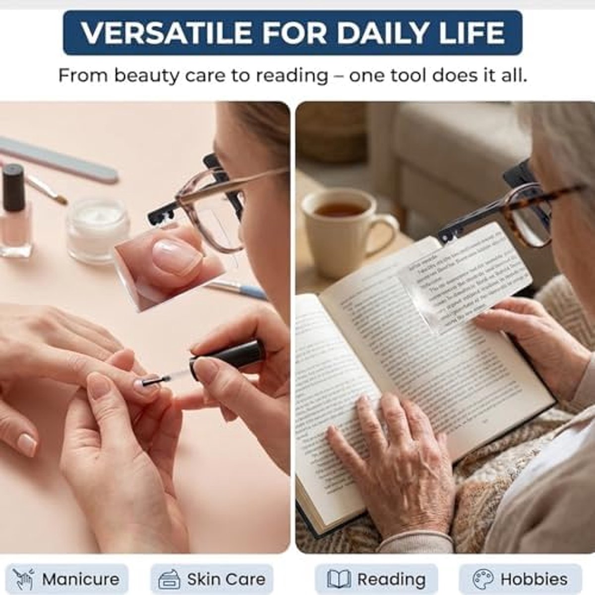 Clip-on vergrootglas 1,5x 2,5x 3,5x - plastic behuizing - veelzijdige vergroting - ideaal voor lezen - SnelShoppen