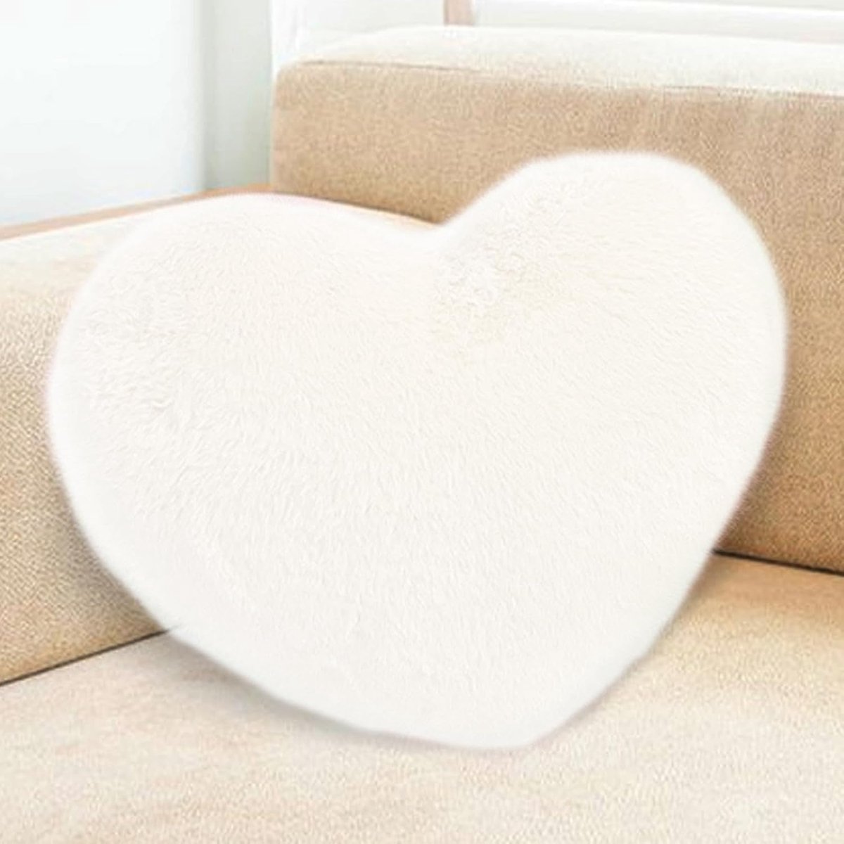 Hartkussen, wit pluche kussen, hartvormig kussen, knuffelkussen, knuffelkussen, pluche liefdessierkussen, decoratief kussen, pluche zacht kussen, decoratie voor kinderen, voor woonkamer
