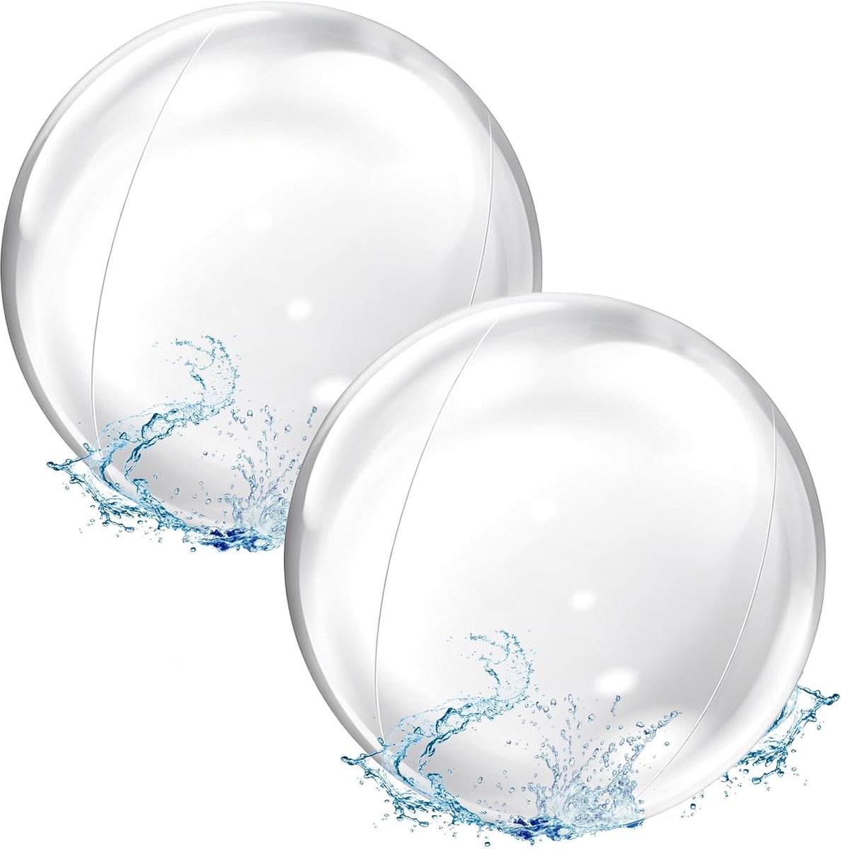 zwembadballon, 2 stuks, opblaasbare strandbal, groot, transparant, opblaasbare strandbal, strandballen voor buiten