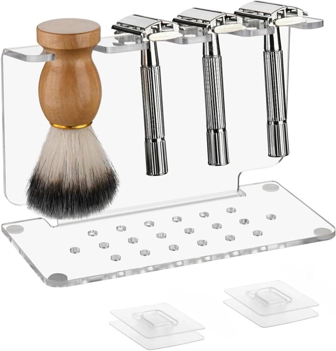 Scheermes en Borstelhouder - Scheerapparaat Houder - Badkamer Organisatie - Waterdicht en Roestvrij - 17 x 7.8 x 11.5 cm