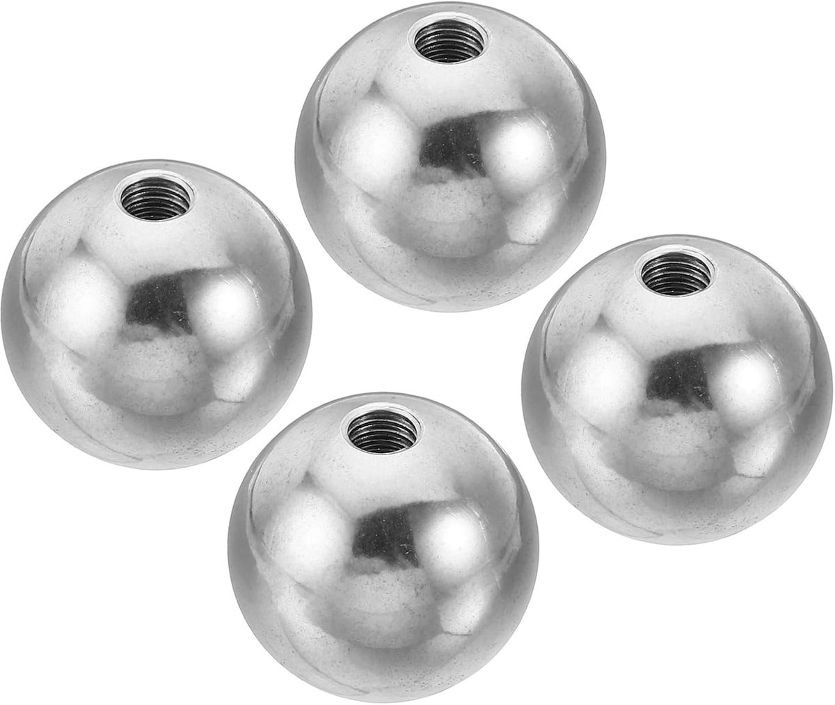 Moerknop 4 stuks M6 binnendraad 25 mm AD 304 roestvrij staal ronde bal schroef kap afdekking voor verlichting meubels DIY decoratie zilver