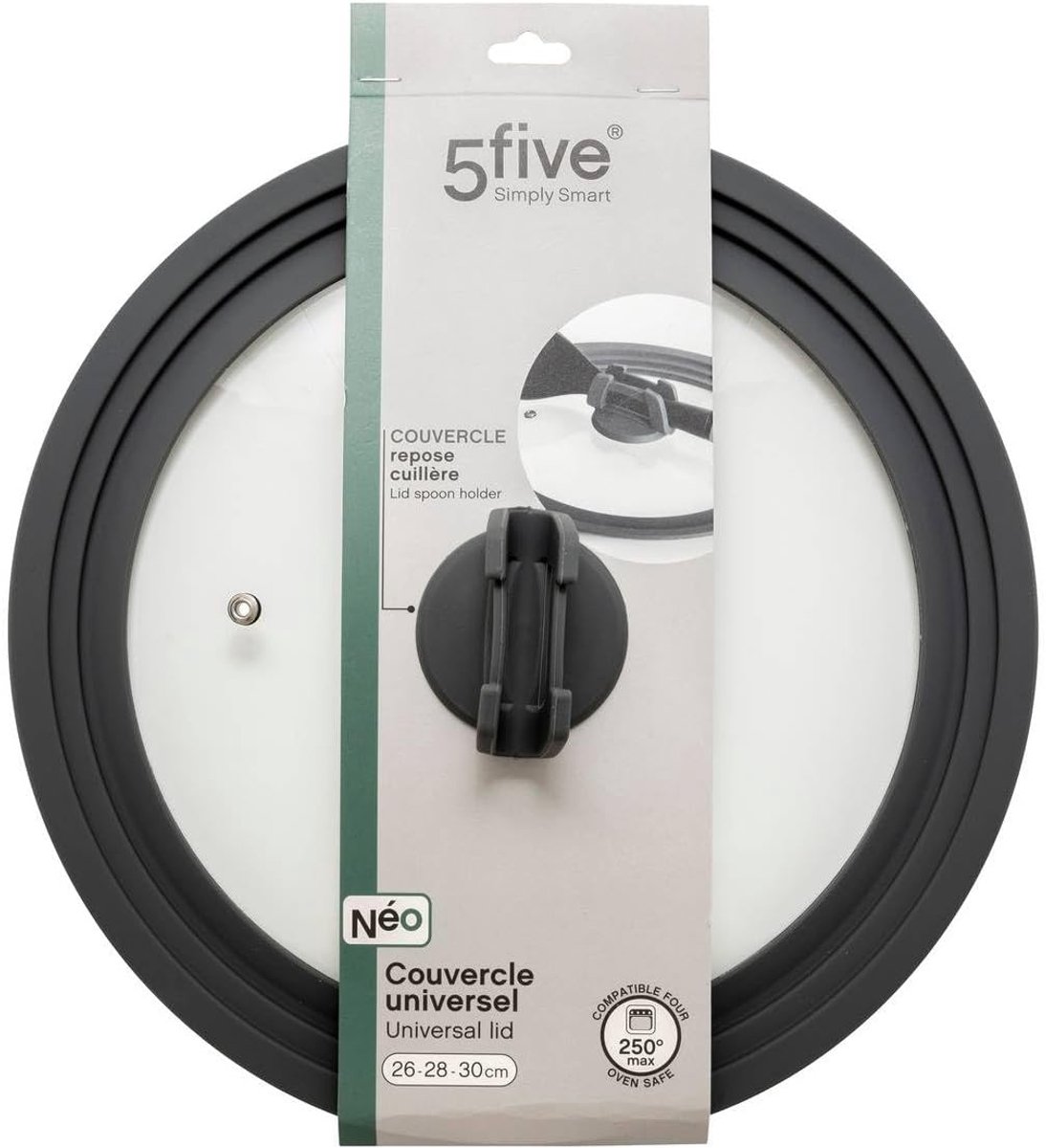 Glazen deksel met lepelhouder 31,5 cm - transparant - geschikt voor pannen 26-30 cm - ideaal voor koken - SnelShoppen