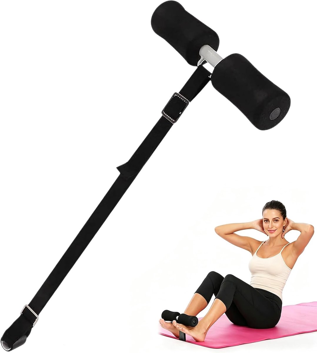 Sit Ups Bar, Draagbare Sit-Up Aids, Thuis Sit Up Apparaat, Draagbare Fitnessapparatuur, Deur Sit Ups Bar Voor Thuiskantoor Reizen-Zwart