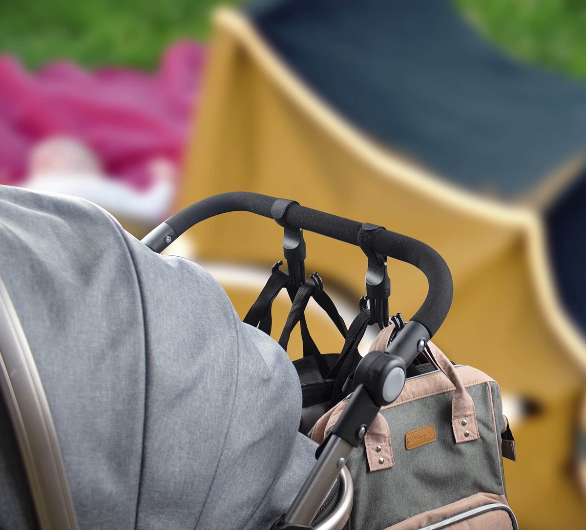 Kinderwagen haken - universele clips - opknoping tassen - handig voor reizen - SnelShoppen