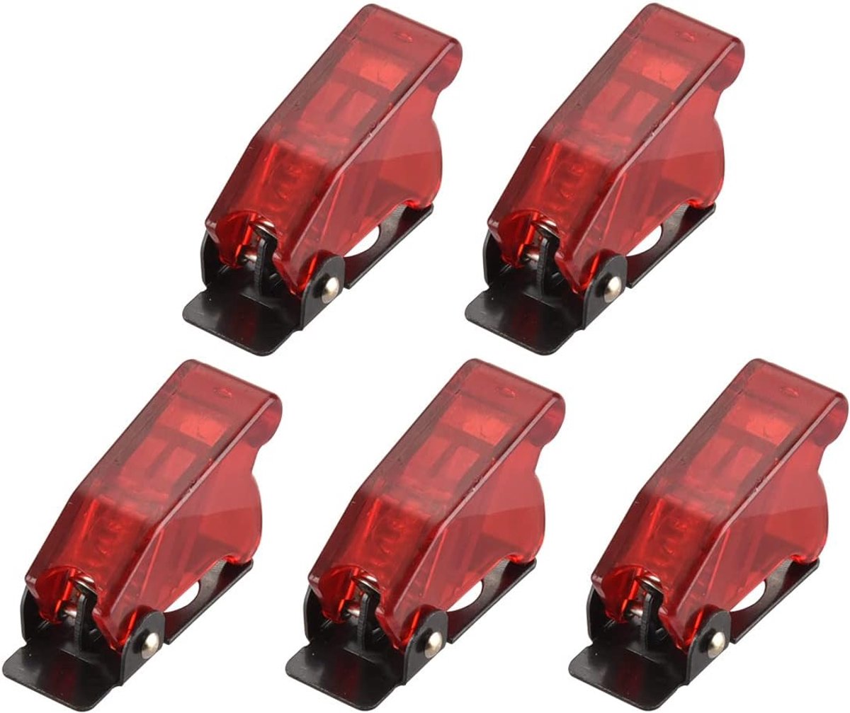 Transparante rode plastic waterdichte hoes, 12 mm tuimelschakelaar Nnob Caps, pak van 5