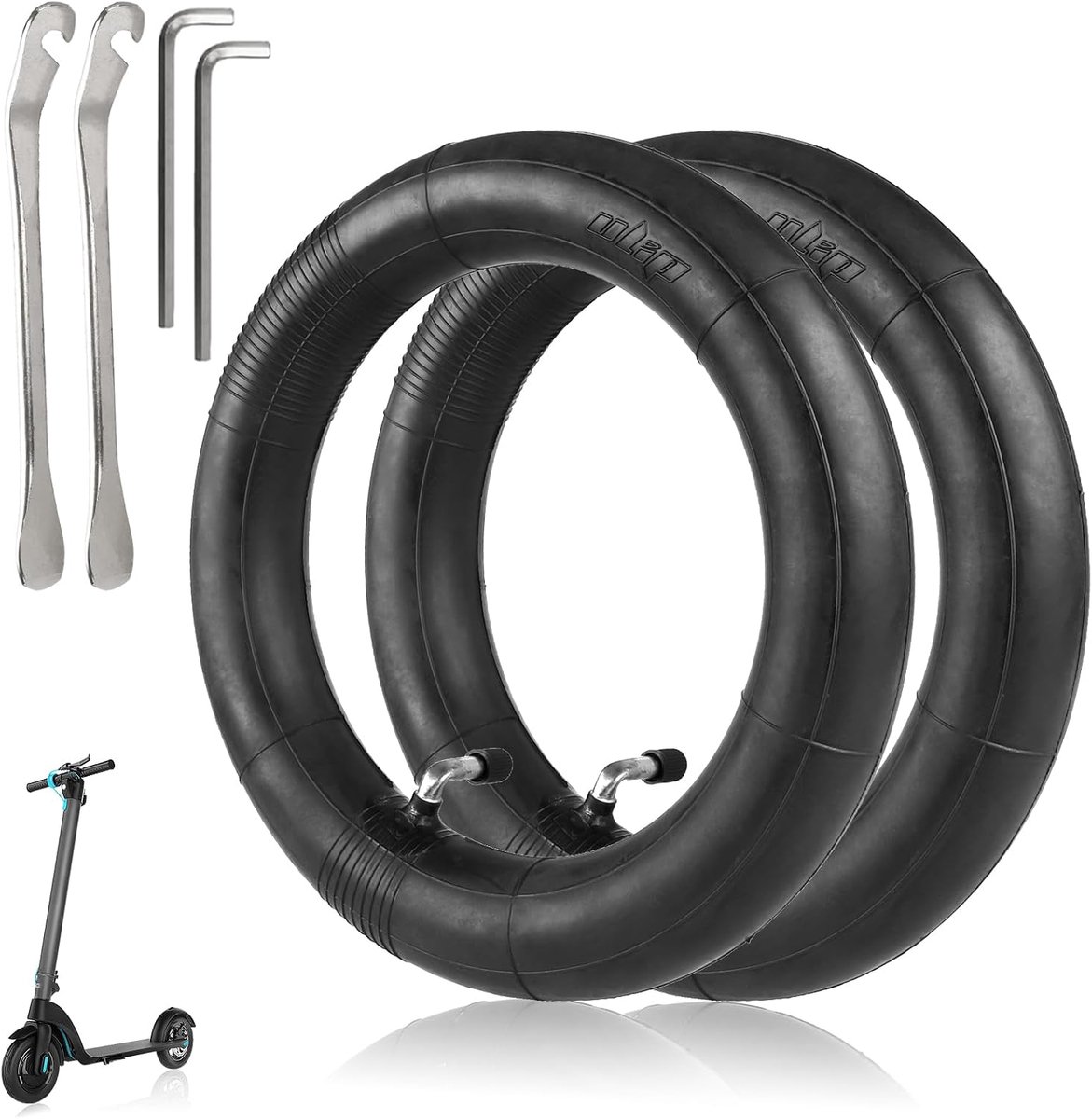 slang, 10 x 2.125 inch, voor elektrische step, 25,4 cm (20 inch) elektrische step, 25,4 cm (25,4 inch) dubbele dikte, reservebanden, gebogen mond met 2 gereedschappen