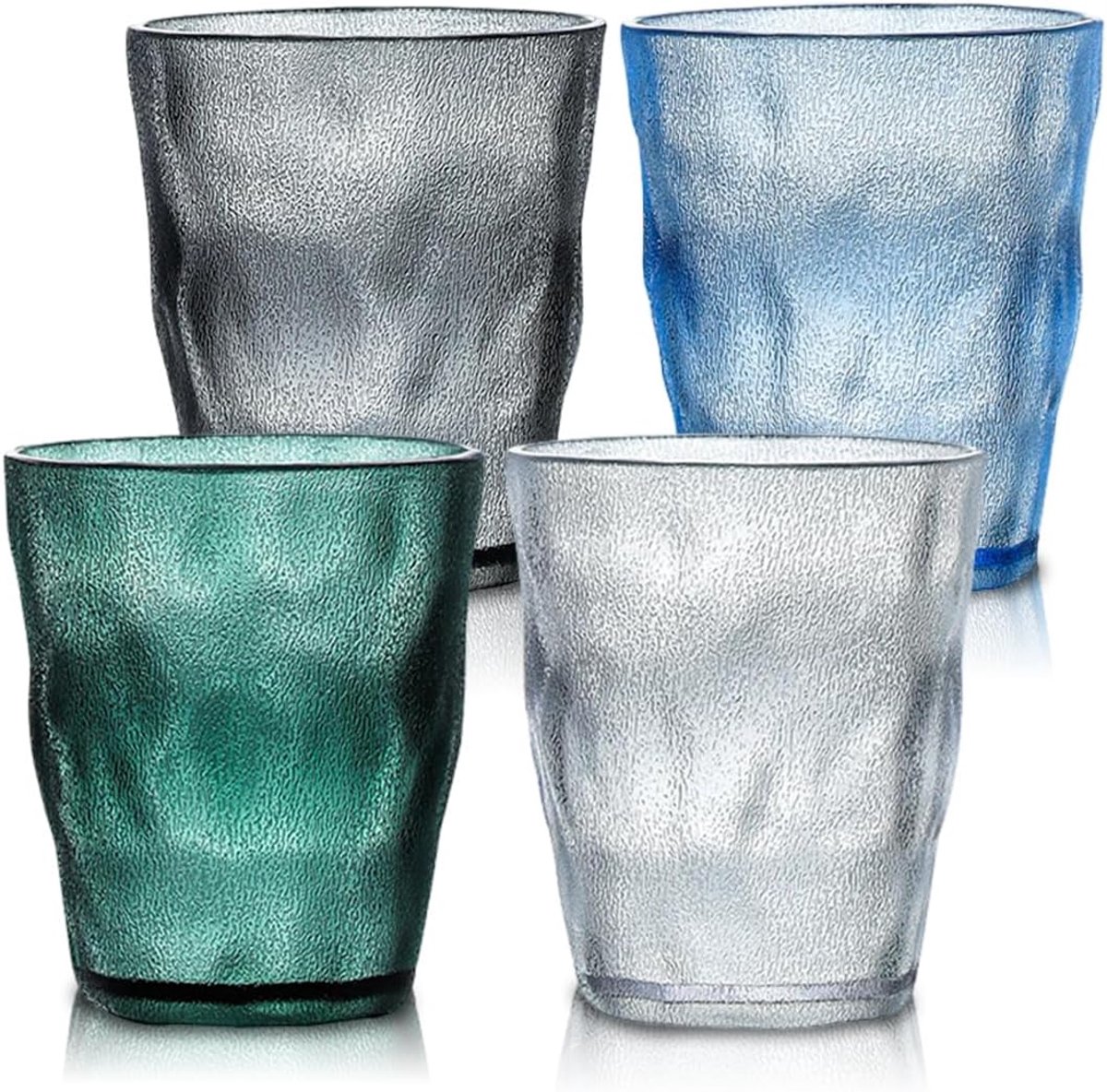 SnelShoppen - Set van 6 Onbreekbare Waterglazen van Kunststof 410 ml - Acrylbekers voor Cocktails, Sap, Wijn en Bier - Perfect voor Feestjes, Camping