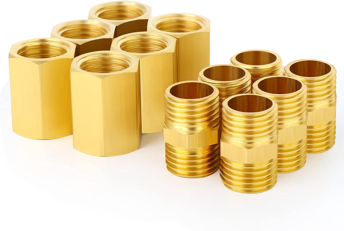 Brass Pipe Reducer Adapter 1/2" BSP Female naar 1/4" BSP Male - Messing - Duurzaam en corrosiebestendig - ShopVlot