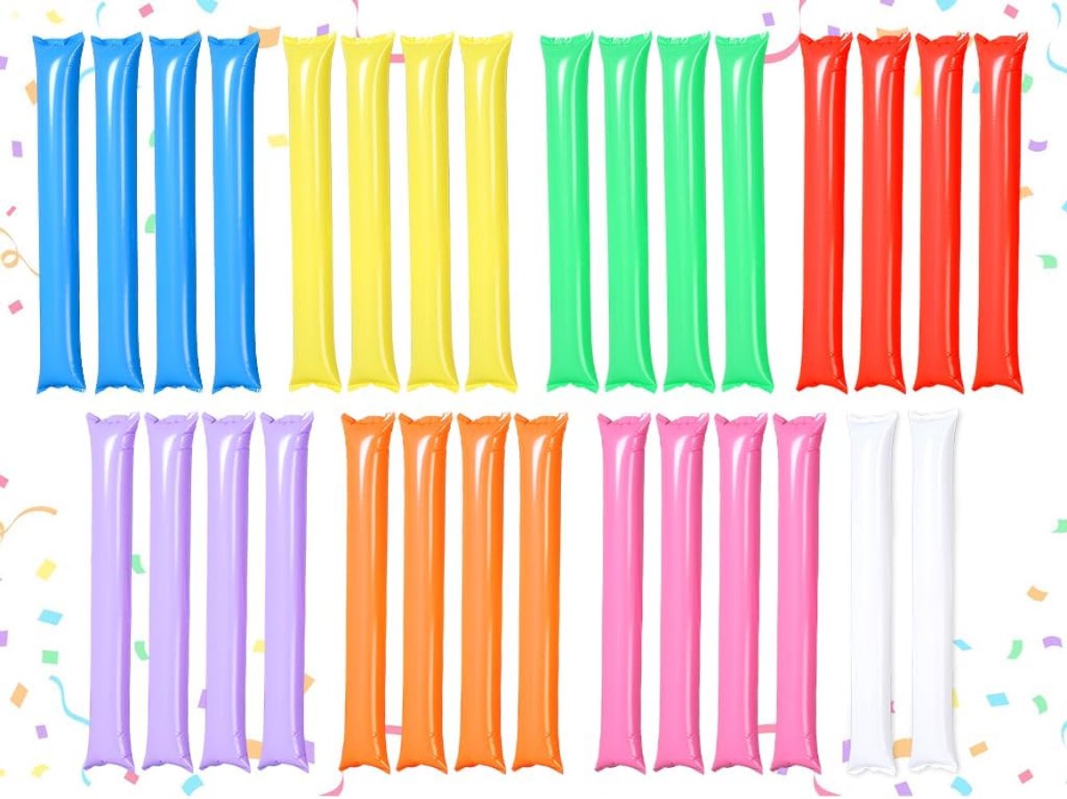 Opblaasbare Sticks 30 Stuks - Kleurrijk PE Materiaal - Ideaal voor Sportevenementen - Creëer een Feestelijke Sfeer - ShopVlot