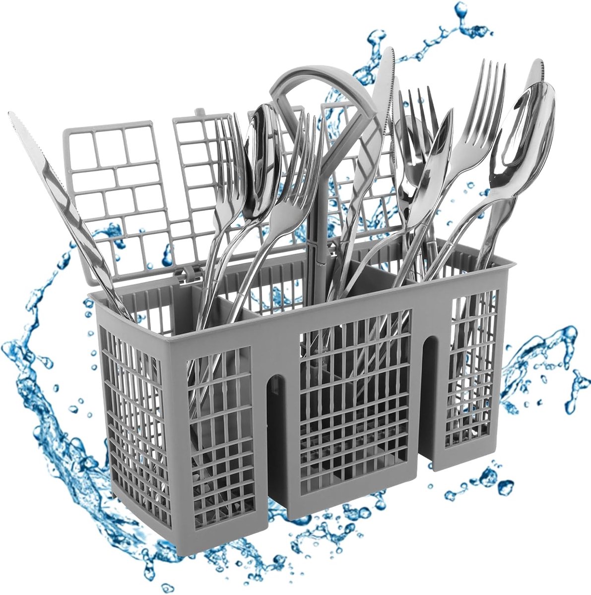 Bestekmand voor de vaatwasser - universeel - kunststof - 4 compartimenten voor efficiënt reinigen - ShopVlot