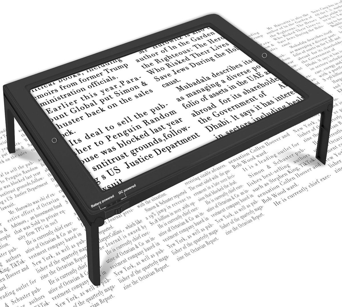 Vergrootglas 5X Groot - Lichtgewicht met 50 Ultra-heldere LED's - Biedt een Volledige Pagina Beeld - ShopVlot