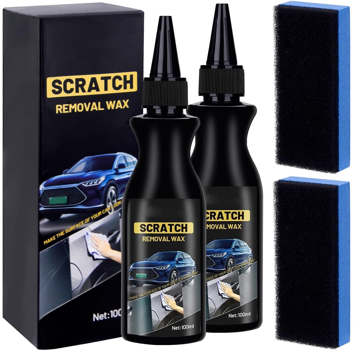 Auto krasverwijderaar 100ml - Reparatiepasta - Hydrofobe coating - Makkelijk in gebruik - ShopVlot