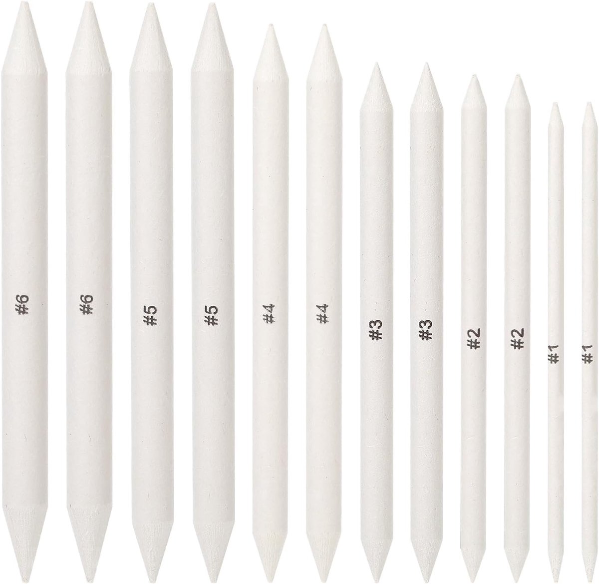 Papieren gummetjes set van 12 - 6 verschillende maten - ideaal voor schetsen - perfect voor kunstenaars - ShopVlot