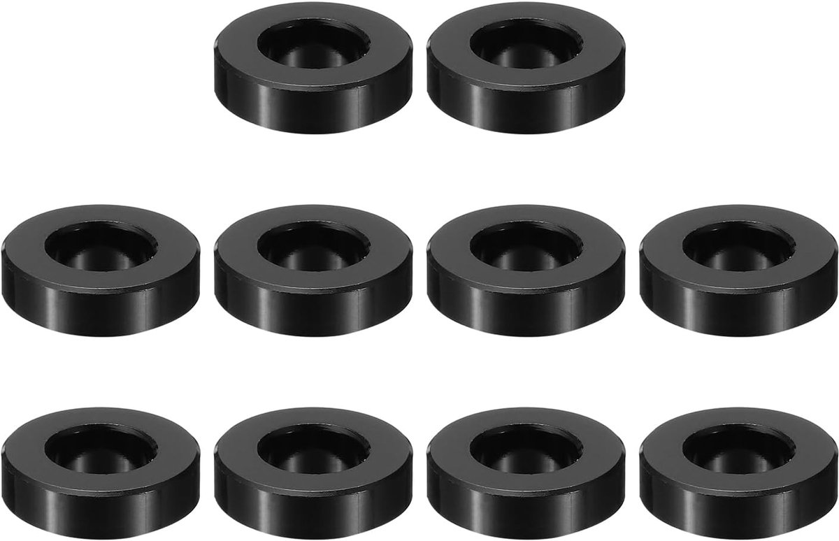 M10 Aluminium Spacers, 10 Stks Metalen Spacer Aluminium 3/8 "ID x 3/4" OD x 1/8" L Aluminium Spacer Schroef Standoff Ronde voor 3/8" of M10 Schroef Bouten