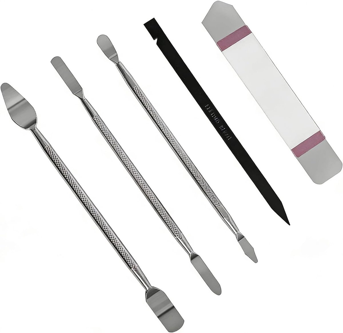 5 stuks metalen reparatiegereedschap voor mobiele telefoon, ultradunne reparatieset, kunststof, antistatisch, duurzaam, metalen spudger Pry set voor elektronische apparaten, mobiele telefoons