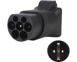 Type 2 naar Schuko Adapter - EV Laadadapter - Apparaten Laden - TÜV Getest - 16 A - Zwart