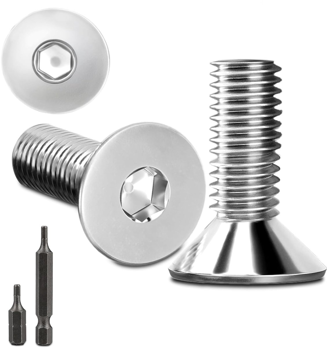 150 stuks verzonken kopschroeven roestvrij staal M4 x 12 mm binnenzeskant M4 roestvrijstalen schroeven verzonken kop schroeven stopcontact schroefdraadschroeven verzonken schroef DIN 7991/ISO 10642