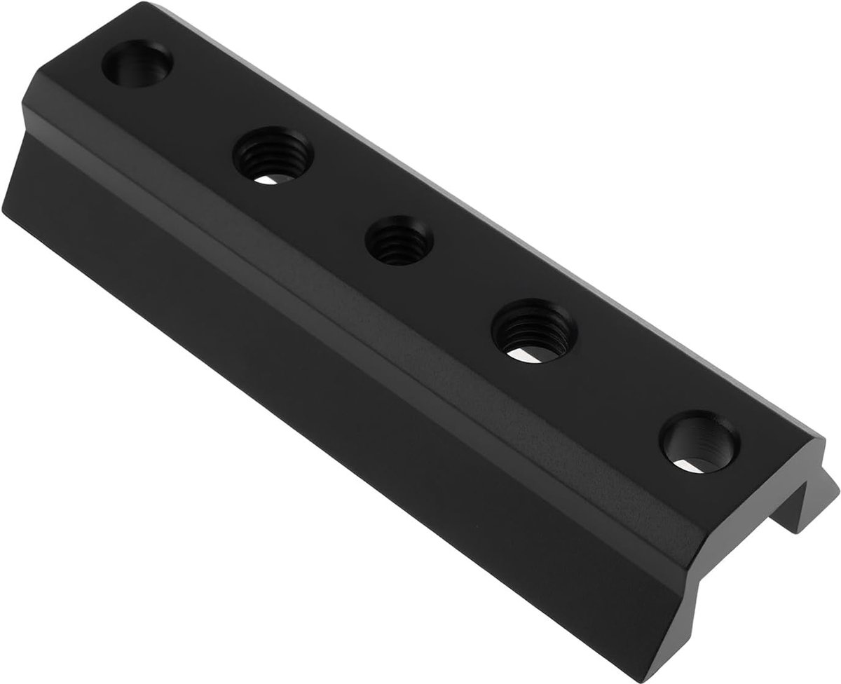 Store Telescoop zwaluwstaart plaat 90mm Finder Scope Guide Base met M8 gaten, 1/4 gat, 7 mm doorgaande gaten voor telescoop, zwart