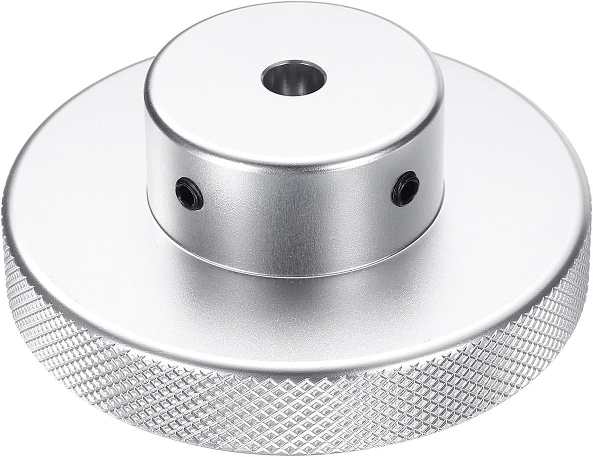 Aluminiumlegering handwiel 80 mm OD 8 mm boring aluminium freesmachine handvat machieedschap handwiel met moersleutel en 2 stuks schroeven, zilverkleurig