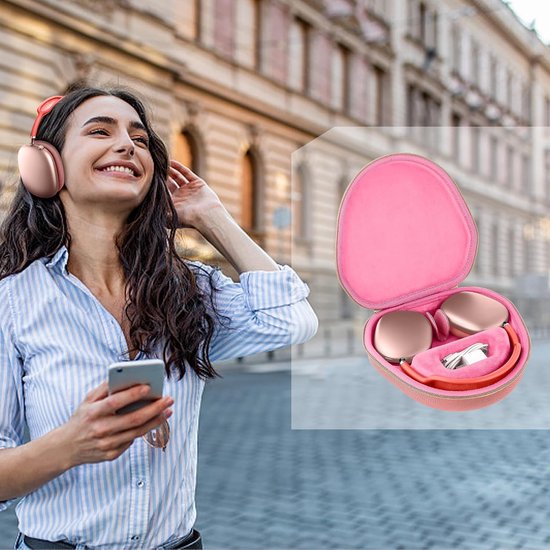 Co2CREA Harde opbergtas voor Apple AirPods Max, ultradunne reisdraagtas (alleen hoes) - Case Solo, schokbestendige EVA-hoes met polsband voor outdoor-reizen, compatibel met Airpods Max 2 van Co2CREA — afbeelding 3