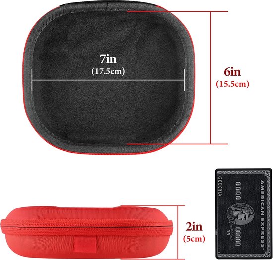 UltraShell-hoesje compatibel met JBLs Tune 600 BTNC, Live 400BT, Tune 500BT, T450BT, E45BT hoofdtelefoon, vervangende beschermende harde schaal reisdraagtas met kabelopslag (Red) — afbeelding 3