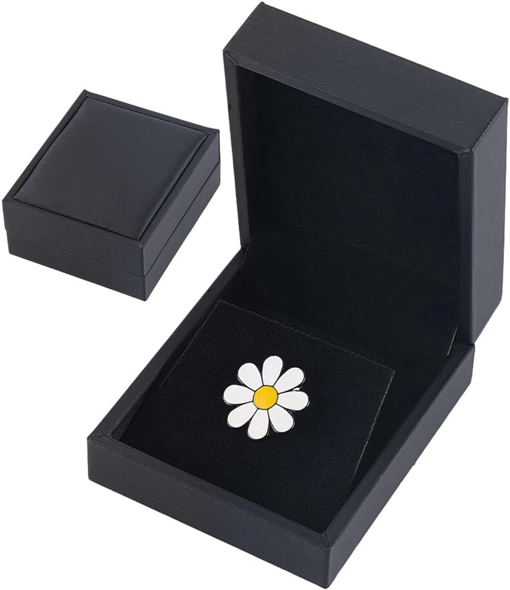 Lapel Pin Boxen PU Leder Single Badge Challenge Coin Medal Award toont Opslag Organizer houders Rechhoek Doos voor alle sportwinnaars Militaire prijzen Runners Verzamelaars