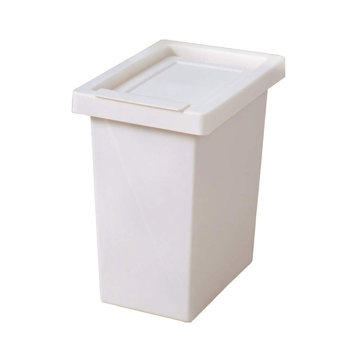 Prullenbak Trash Can Kitchen Flip vuilnisbak Badkamer met Deksel prullenbak slaapkamer keuken huisvuil Can Vuilnisbak (Color : White, Grootte : 10l)